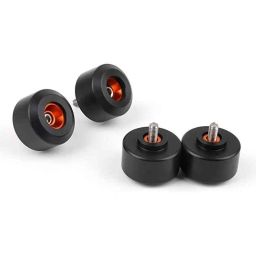 AOW 4 Pcs Front &a; Rear Fork Wheel Frame Slider Crash Protector for KTM Duke 125 200 390 (Black) b-17-2