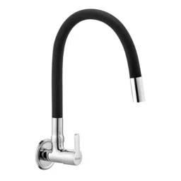 Ruhe Pavo Brass Chrome Finish Sink Tap with Flexible Black Silicone Spout, 11-0512-FL/BL-picture-24