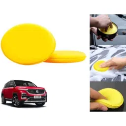 Auto Pearl Polyurethane Beige Washing &a; Waxing Polish Foam Sponge for Hector (Pack of 2)-picture-25