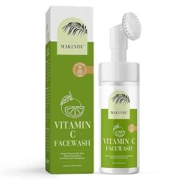 Makindu Cosmetics 150ml Sandalwood Vitamin C Face Wash with Foaming Silicone Cleanser Brush-8