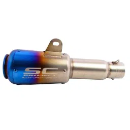 RA Accessories Black SC Project Long Silencer Exhaust for Hero Hunk-Blue-picture-9
