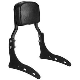AOW Harley Style Backrest Support Pillion Balck Cushion Back Rest Full Black Bar for Royal Enfield Models RE-19-0