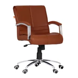 Da URBAN Malden Tan Mid Back Revolving Leatherette Ergonomic Executive Chair for Home &a; Office-picture-12