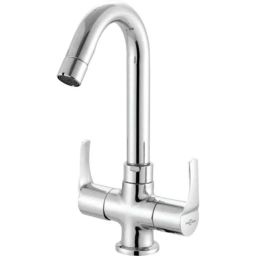 Neelkund Topaz Brass Silver Chrome Finish Center Hole Basin Mixer for Bathroom &a; Kitchen-39