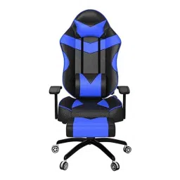 Rekart Faux Leather Blue &a; Black Adjustable Arm Rest Multi Functional Ergonomic Wing Back Gaming Chair with Footrest, MF3 Blue-image-79