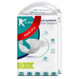 K-Life 12 Pcs 48-57 inch Cotton Pant Style Adult Diapers Set, Size: XL (Pack of 2)-image-41