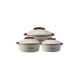 Milton Crisp Dlx Junior 3 Pieces White &a; Maroon Casserole Gift Set, M1005-MCD-WM-picture-26