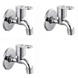 Spazio MAX Stainless Steel Chrome Finish Bib Cock with Wall Flange (Pack of 3)-picture-5