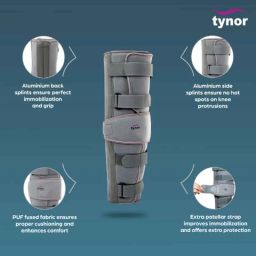 Tynor 22 Inch Comfortable Knee Immobilizer, Size: L image 3