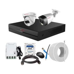 CP Plus 2.4MP Full Colour HD Audio Indoor &a; Outdoor CCTV Combo Kit with 4Ch DVR, 1 Dome 1 Bullet Camera, 4Ch SMPS, 70m Cable, 500GB HDD &a; Connector-14