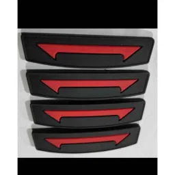 SureStrive 4 Pcs Rubber Black &a; Red Universal Anti Scratch Door Protector Guard Set for Renault Duster Type-1-image-8