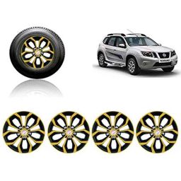 Auto Pearl 4 Pcs 15 inch ABS Golden &a; Black Car Wheel Cover Set for Nissan Terrano-picture-9
