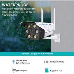 Cybernautt B2Y 3MP HD Smart WiFi Camera with Two Way Audio, Built in Microphone, IP66 Waterproof, Muti User View &a; Free 64GB Memory Card image 5