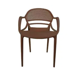 Diya Sunset Brown Solid Back Plastic Chair with Arm-15