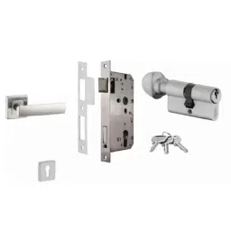 Dorset ML Series Eden 70mm Stainless Steel Door Handle Lock Set with Knob &a; Key (Pack of 3)-picture-33