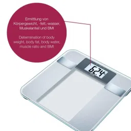 Beurer BG 13 150kg Glass LCD Display Diagnostic Weighing Scale image 2