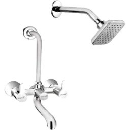 Prestige Eva 2 Pcs Brass Chrome Finish Wall Mixer &a; Cruzz Shower Head Set-picture-34