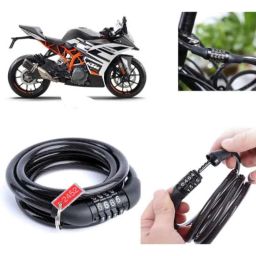 Auto Pearl PVC &a; Plastic Black Combination Cable Lock for RC 390 BS6, 902-picture-35