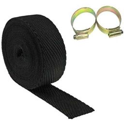 AOW Silencer Wrap Bike Exhaust Heat Shield for Royal Enfield All Royal Enfield Models, (Black) Length-5 Metre-42