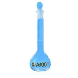Borosil 2000ml Class A Narrow Mouth Volumetric Flask with I/C Solid Glass Stopper, 5640030-37