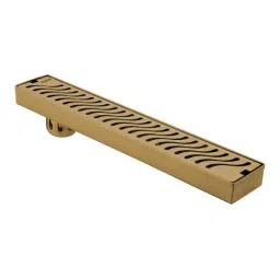Ruhe 32x3 inch Stainless Steel 304 Yellow Gold PVD Coated Wave Shower Drain Channel, 16-0115-04-picture-41