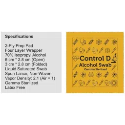 Control D 100 Alcohol Swabs (Pack of 2) image 3