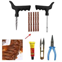 AllExtreme Axkit01 Complete Tubeless Tyre Puncture Repair Kit With Emergency Brown Puncher Seal Strips (Nose Pliers + T-Handle Plugger + Rubber Solution + Seal Strips + Cutter) (Ax-Kit01)-14