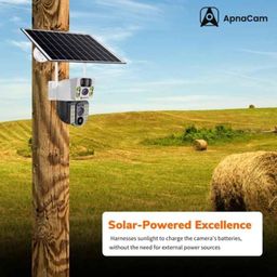 ApnaCam 3+3MP 4G Solar Powered Dual Lens Sim Camera PTZ with 2-Way Audio, Color Night Mode, Motion Detect, Waterproof, SD Card Support &a; Alarm image 2