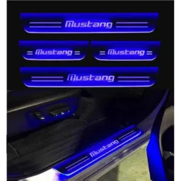 SureStrive 4 Pcs Acrylic Car Side Footstep Set with Blue LED Door Sill Scuff Plate for Ford Mustang All Model-image-61