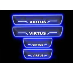 SureStrive 4 Pcs Acrylic Black Car Door Footstep Sill Scuff Plate Set with Blue LED for Volkswagen Virtus All Model-image-27