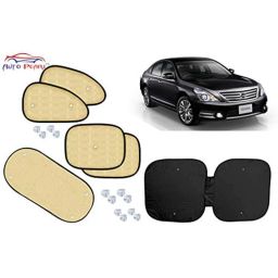 Auto Pearl 6 Pcs PVC &a; Mesh Beige Window, Front &a; Rear Sun Shade Set for Nissan Teana-picture-28
