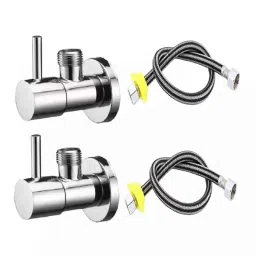 Fastgear 4 Pcs Turbo Stainless Steel Silver Chrome Finish Bathroom Faucet Set, FG1194-image-67