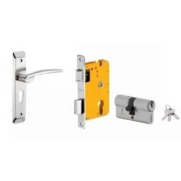 Dorset HL Series Letizia 70mm Stainless Steel Silver Chrome Finish Door Handle Lock Set with Both Side Key Cylinder-picture-37