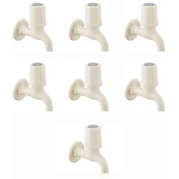 Spazio Smartbuy Plastic Glossy Finish Metro Collection PTMT Bib Cock with Tap Wall Flange (Pack of 7)-picture-10