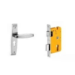 Dorset HL Series Badroli 8 inch Stainless Steel Silver Chrome Finish Door Handle Lock Set with Mortise Latch (Pack of 4)-picture-22