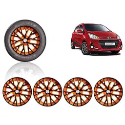 Auto Pearl 4 Pcs 14 inch ABS Black &a; Orange Press Type Fitting Car Wheel Cover Set for Hyundai i10 Grand 2017-image-76