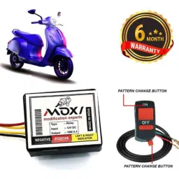 Auto Pearl 12V Black Front &a; Rear Flasher Indicator Light with Switch for Bajaj Urbanite Chetak-picture-35