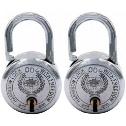 Harrison 45mm 6 Lever Mild Steel Bright Chrome Polished Finish Round Padlock with 3 Keys, T-26-0273 (Pack of 2)-picture-11