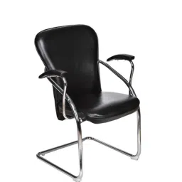 Teal 150kg Leather &a; Chrome Steel Black Modern� Cosco Visitor Chair-image-80