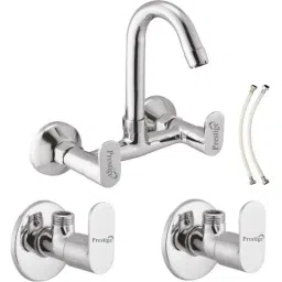 Prestige Ocean 3 Pcs Brass Chrome Finish Sink Mixer, Connection Pipe &a; Angle Cock Set-image-21