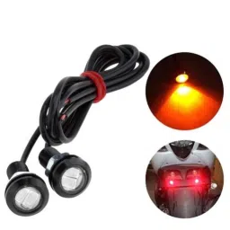 AllExtreme EXDRLFL 2 Pcs 9W 18mm Eagle Eye Red DRL Tail LED Light Set-1