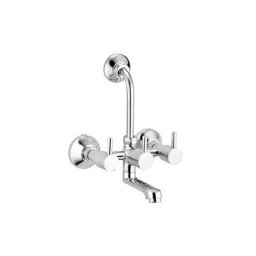 IRIS GRCL3910 Brass Chrome Wall Mixer with Provision for Over Head Shower &a; 125mm Long Bend Pipe-image-6