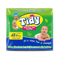 Tidy 48 Pcs Small Non-Woven Ultra Soft Baby Diapers, TBDP-S-12 (Pack of 8)-image-27