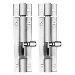 Saze 2 Pcs 4 inch Stainless Steel Matt Finish Plain Tower Bolt Set-10