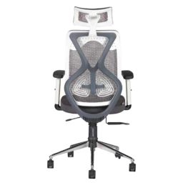 HUMAN METHOD DELIGHT HB High Back Steel White &a; Grey Ergonomic Chair with Adjustable Lumber Support, HMDL01-PR12-image-7