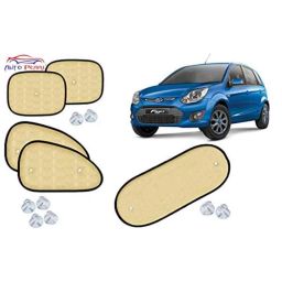 Auto Pearl 5 Pcs PVC &a; Mesh Beige Window &a; Rear Sun Shade Set for Ford Figo Type 2-picture-22