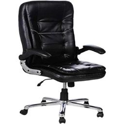 KDF Mart Upholstery Fabric Black Medium Back Adjustable Executive Swivel Chair with Back Support, MIS137-image-83