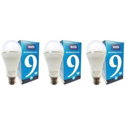 Ospir 9W B-22 Cool White Rechargeable inverter LED Bulb (Pack of 3)-11