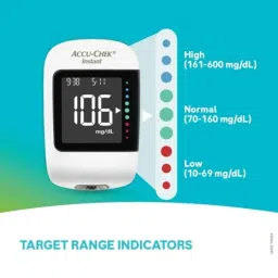 Accu-Chek White Instant Glucometer Kit with 10 Pcs Test Strips &a; Lancets image 4