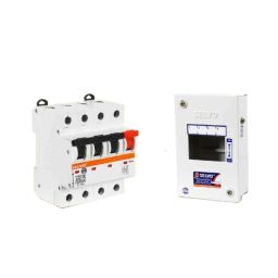 Selvo 4 Pole CRCA Sheet MCB Enclosure &a; C-32A TPN MCB Combo, SELV19967-6